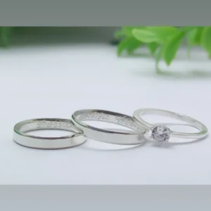 ALIANÇA EM PRATA 950 (TRIO)