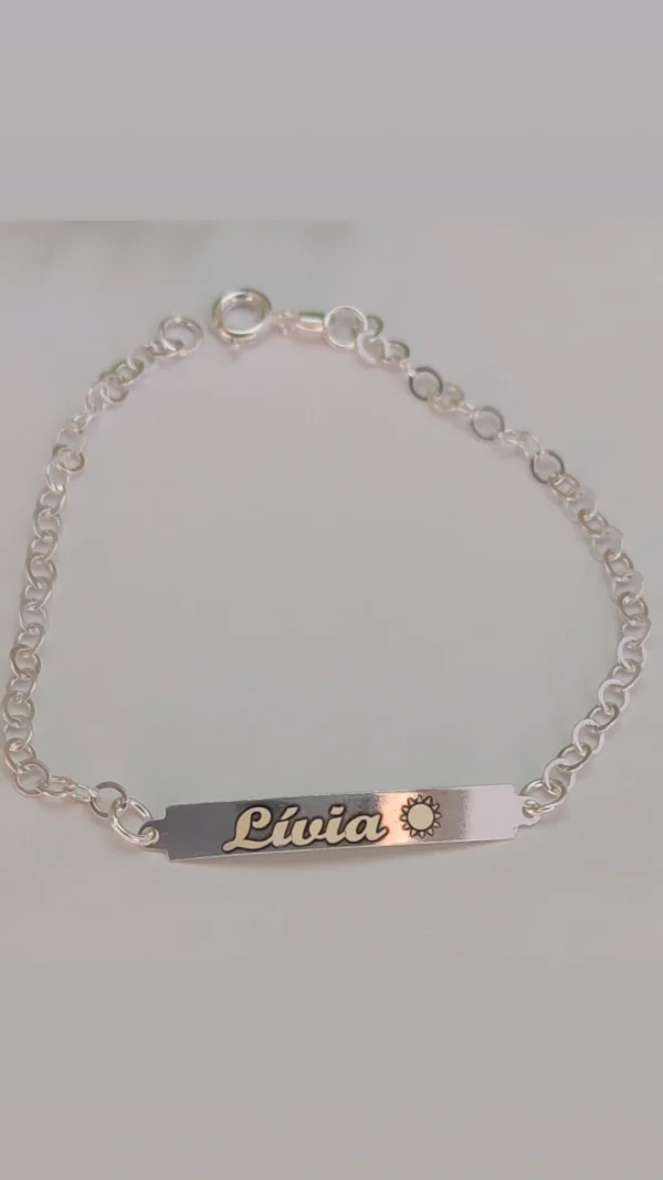 PULSEIRA PLACA PRATA 925 PERSONALIZADA